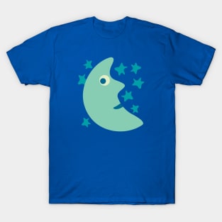 FRIENDLY MOON AND STARS Night Sky - UnBlink Studio by Jackie Tahara T-Shirt